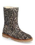 Boots - Flat - With Lace And Zip Vinterstøvler Pull On Multi/patterned...