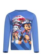 T-Shirt Ls Tops T-shirts Long-sleeved T-Skjorte Blue Minymo