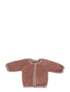 Cardigan W. Zipper, Bouclé Merino Wool, Rose Outerwear Fleece Outerwea...