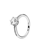 Crown Sterling Silver Ring With Clear Cubic Zirconia Ring Smykker Silv...