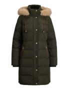 Faux-Fur-Trim Hooded Down Coat Foret Jakke Green Lauren Ralph Lauren
