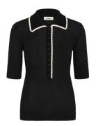 Sllaisa Polo Pullover Tops Knitwear Jumpers Black Soaked In Luxury
