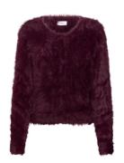 Vmfluffy Ls O-Neck Cardigan Girl Tops Knitwear Cardigans Burgundy Vero...