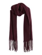 Scarf Big Fringe Solid Accessories Scarves Winter Scarves Burgundy Lin...