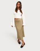 Selected Femme - Beige - Slflena Hw Midi Skirt Noos