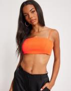 Only - Rød - Onlabba S/L Strap Cropped Top Cc Tl