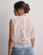 Only - Hvid - Onlkaro S/L Lace Top Noos Wvn