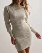 JDY - Beige - Jdymagda L/S Volume Sleeve Dress Kn