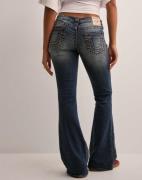 True Religion - Blå - Nelly Ultra Low Rise Joey Flare Big T