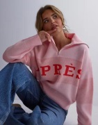 Pieces - Pink - Pcjordan Ls Half Zip Knit Bc