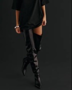 Nelly - Sort - Thigh High Scrunch Boot