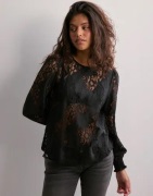 JDY - Sort - Jdydaniella L/S Lace Top Jrs