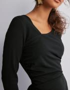 JDY - Sort - Jdymekko L/S Long Slit Dress Jrs At