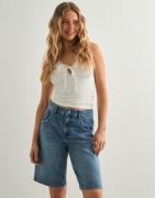 Only - Blå - Onlmate Reg Baggy Long Shorts Dnm N