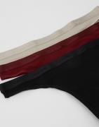 Calvin Klein Underwear - Rød - Thong 3PK