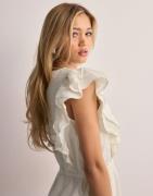 Selected Femme - Hvid - Slfhillie Ss Ankle Linen Dress B