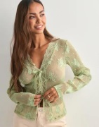 Nelly - Grøn - Delicate Lace LS Top