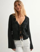 Nelly - Sort - Lace Insert Blouse