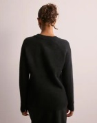 Selected Femme - Sort - Slflulu Ls Knit O-Neck B Noos