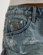 One Teaspoon - Blå - Messed Up Bandits Low Waist Denim Short