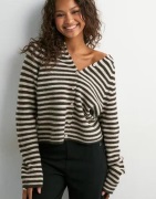 Pieces - Ternet/Stribet - Pcmalou Ls O-Neck Stripe Cardigan P