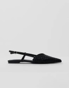 Nelly - Sort - Pointy Braided Slingback