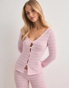 Nelly - Pink - Crochet LS Cardigan