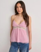 Nelly - Pink - Chiffon Lace Top
