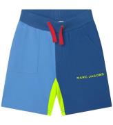 Little Marc Jacobs Sweatshorts - BlÃ¥/LyseblÃ¥ m. Neongul