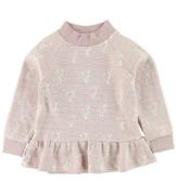 Mini Q Ture Bluse - Kicka - Hvid m. Glitter/Katte