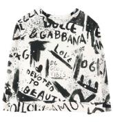 Dolce & Gabbana Sweatshirt - DG Next - Hvid/Sort m. Perler