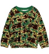 Mini Rodini Bluse - Velour - Camo - GrÃ¸n