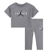 Jordan T-Shirt/Leggings - GrÃ¥meleret m. Logo