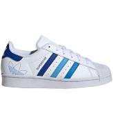 adidas Originals Sko - Superstar J - Hvid/BlÃ¥