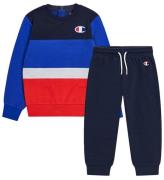 Champion SweatsÃ¦t - Sweatshirt/Sweatpants - BlÃ¥/RÃ¸d/Hvid