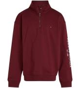 Tommy Hilfiger Sweatshirt - U Essential - Half Zip - Deep Rouge