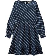 Sofie Schnoor Kjole - Navy Blue m. Striber