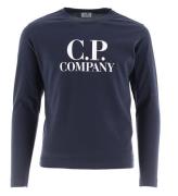 C.P. Company Bluse - Total Eclipse Blue/Hvid m. Logo