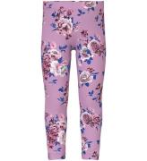 Name It Leggings - NmfVivian - Pastel Lavender m. Blomster