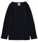 FUB Bluse - Uld - Dark Navy m. HulmÃ¸nster