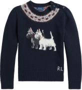 Polo Ralph Lauren Bluse - Strik - Navy m. Hunde