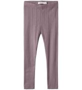 Name It Leggings - Noos - NmfJulia - Elderberry m. Hulmønster