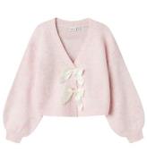 Name It Cardigan - Strik - NkfFrina - Parfait Pink/Cream Bow