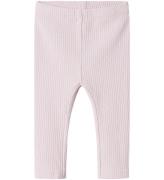 Name It Leggigs- Rib - NbfDikka - Light Lilac m. HulmÃ¸nster
