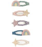 Mimi & Lula Hårspænder - 5-pak - 4 cm - Rainbow & Star Dreamland