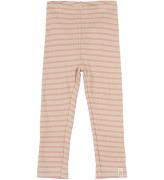 Petit Piao Leggings - Rib - Modal - Bright Rose/Dark Off White
