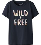 Name It T-shirts - Noos - NkfVanaya - Dark Sapphire/Wild & Free