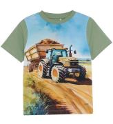Minymo T-shirt - Hedge Green m. Print