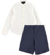 Emporio Armani SÃ¦t - Skjorte/Shorts - Hvid/Dark Navy