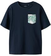 Name It T-shirt - NkmValmas - Navy Blazer/Green Leaf